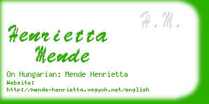 henrietta mende business card